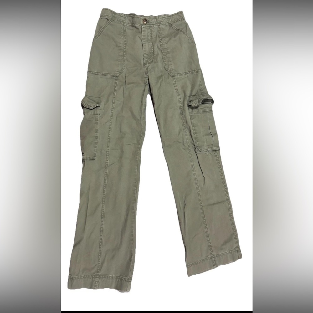 Abercrombie & Fitch Y2K Wide Leg Cargo Utility Pants Army Green Women's 26/2